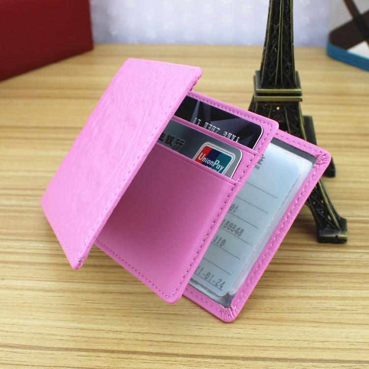 Universal Crocodile Pattern Driver License Cover With Card Slot - Pink