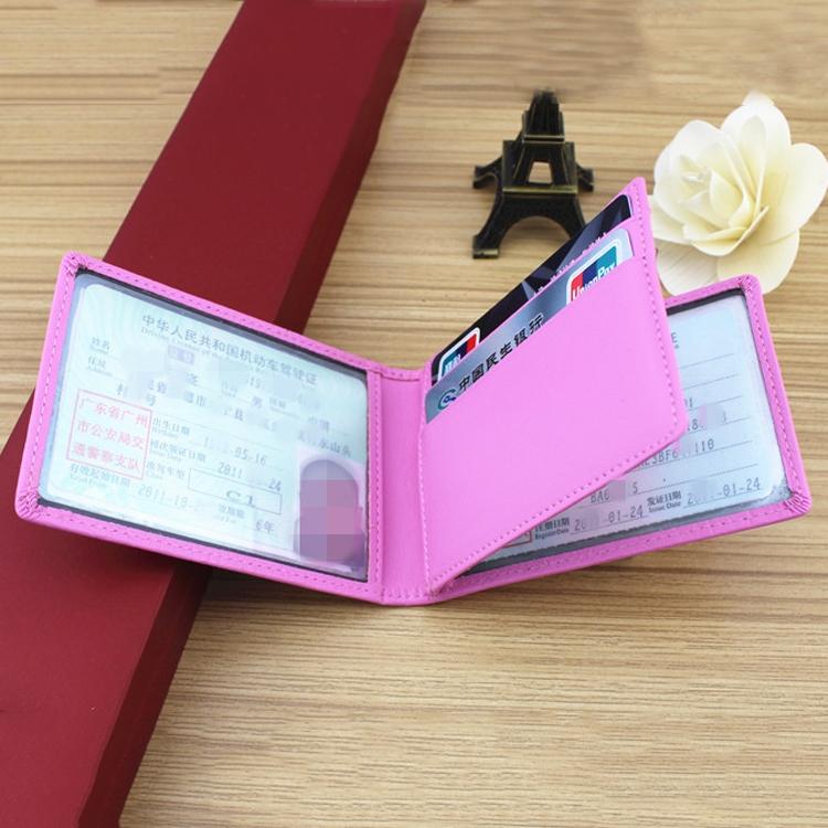 Universal Crocodile Pattern Driver License Cover With Card Slot - Pink