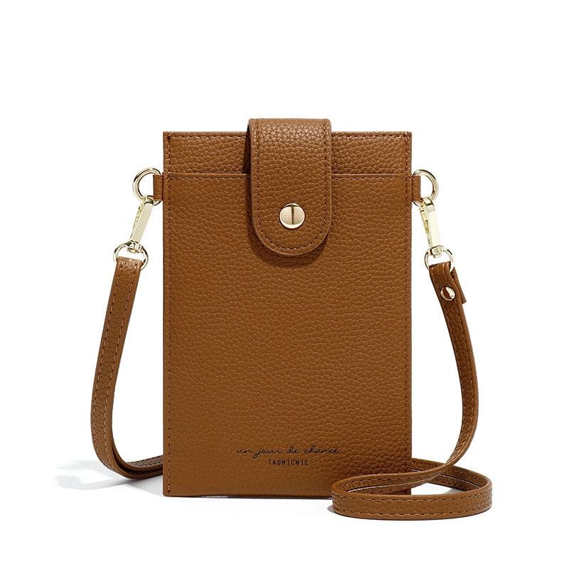Stylish Thin Messenger Bag For Women - Brown