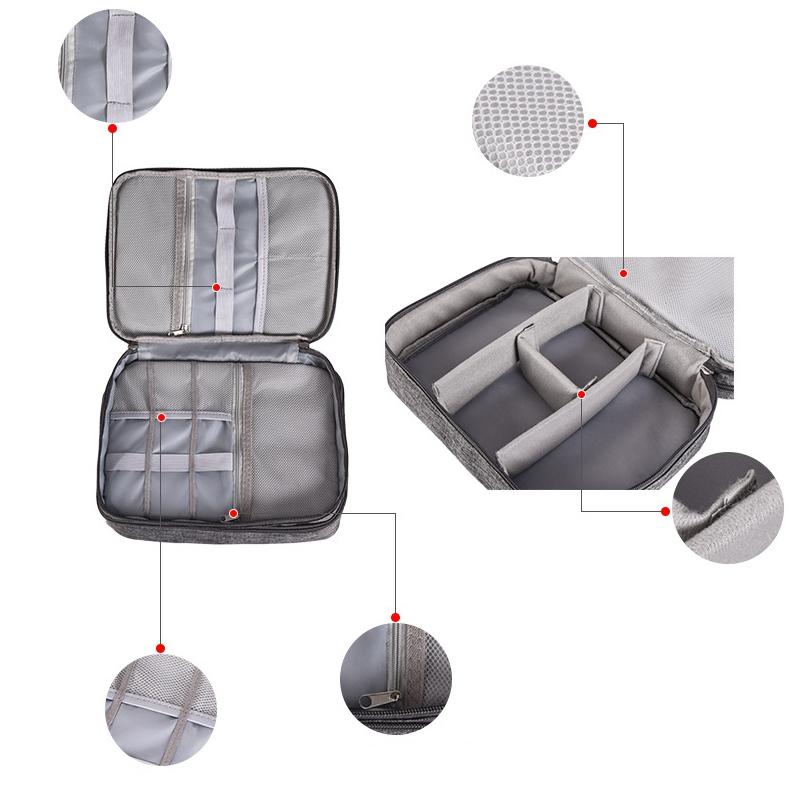 5-inch Digital Earphone Storage Bag - Multifunctional - Lake Blue