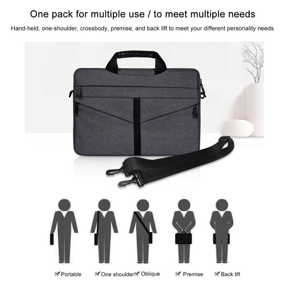 Stylish Zipper Laptop Bag with Shoulder Strap - Durable & Breathable - Pink