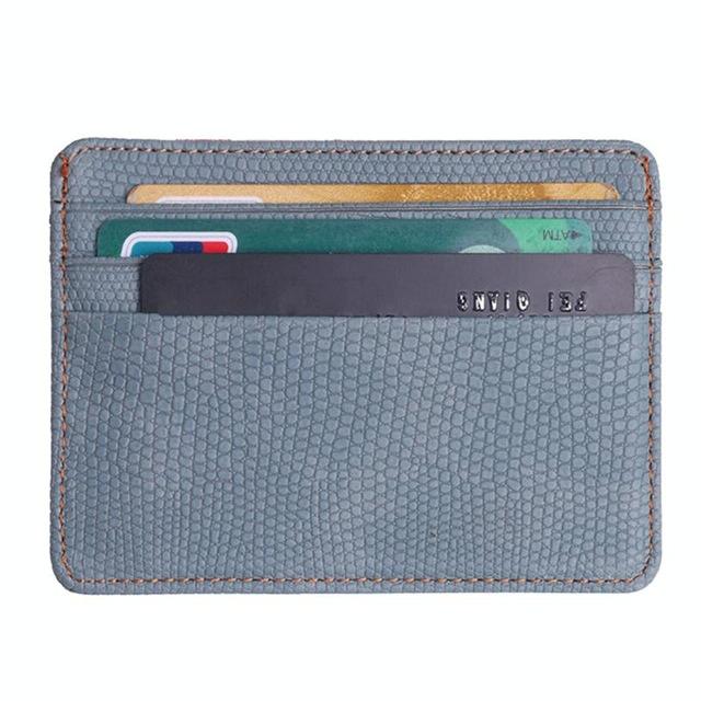 Lizard Pattern Pu Leather Card Holder Compact Bank Card Set - Orange