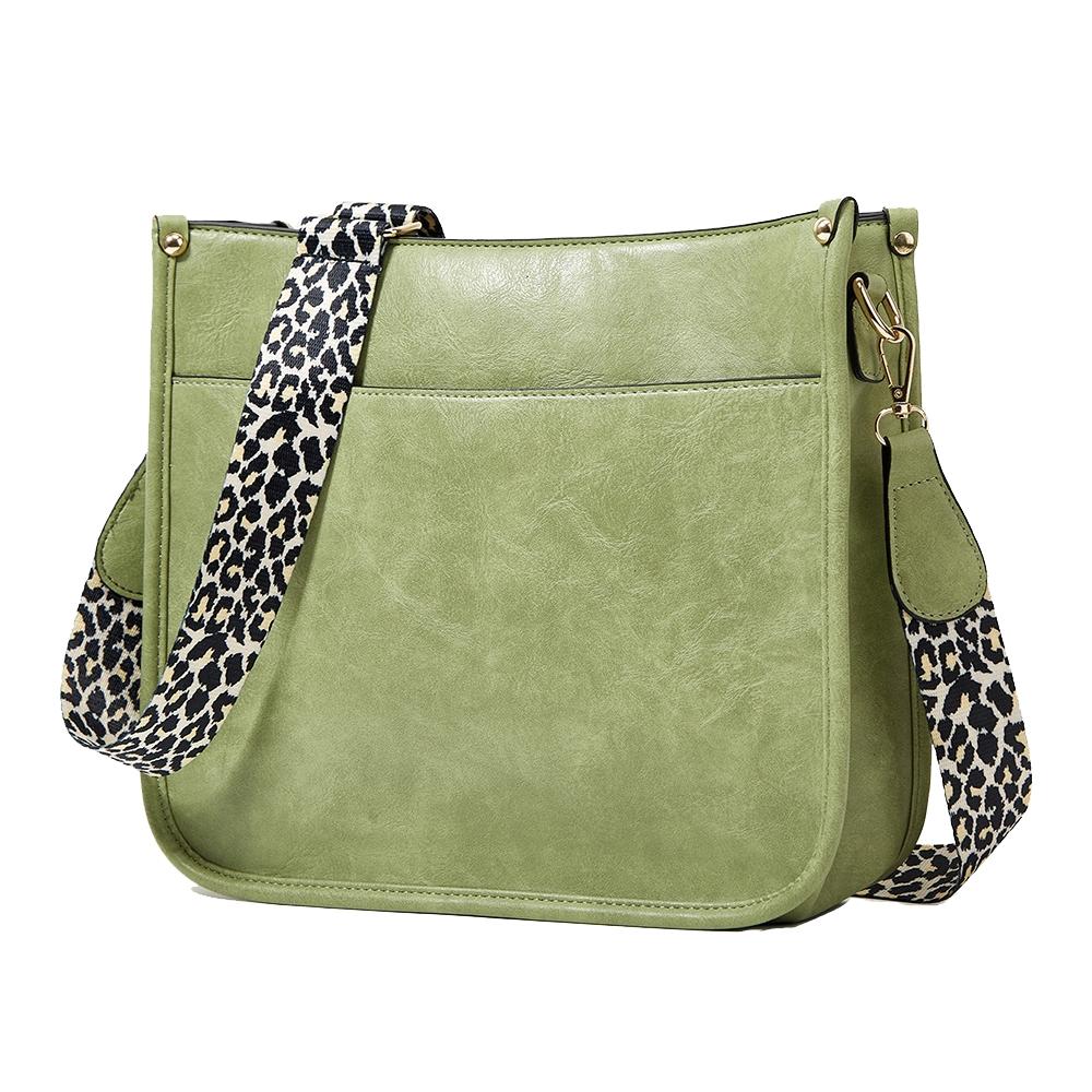 Leopard Print Waterproof Crossbody Tote Bag - Khaki