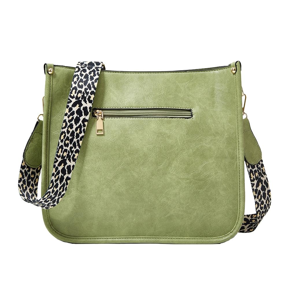Leopard Print Waterproof Crossbody Tote Bag - Khaki