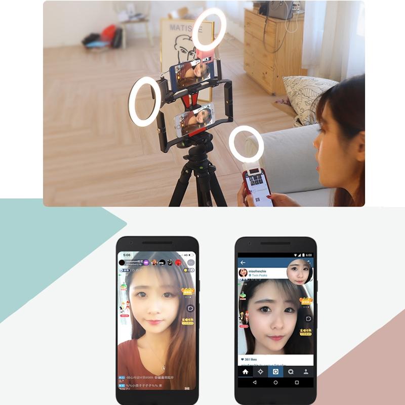 Xj18 Live Self-timer Led Fill Light - Perfect for Live Streaming - Pink