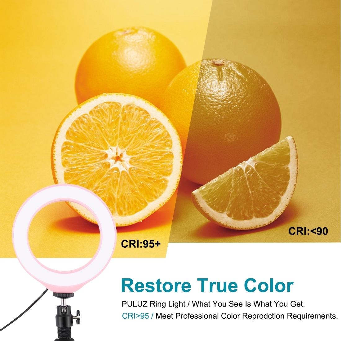 10 Mode Rgbw Led Ring Light with Tripod and Ball Head - 4.7 Inch Curved Surface - Pink