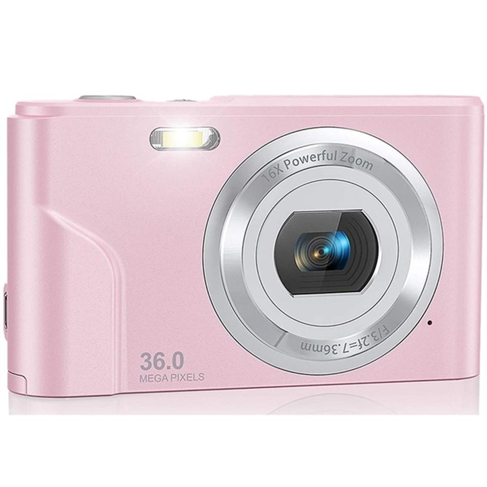 36mp 2.7k Full Hd Digital Camera with 16x Zoom for Children - 2.4 Inch Screen - Pink