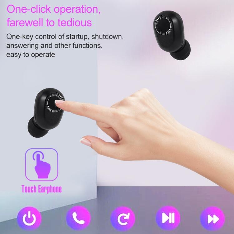 Wireless Touch Bluetooth Headset with Smart Magnetic Charging - Dt-13 - Pink