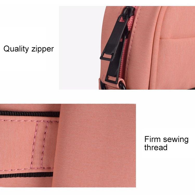 14.1 Inch Waterproof Anti-theft One-shoulder Handbag with Suitcase Belt - Pink