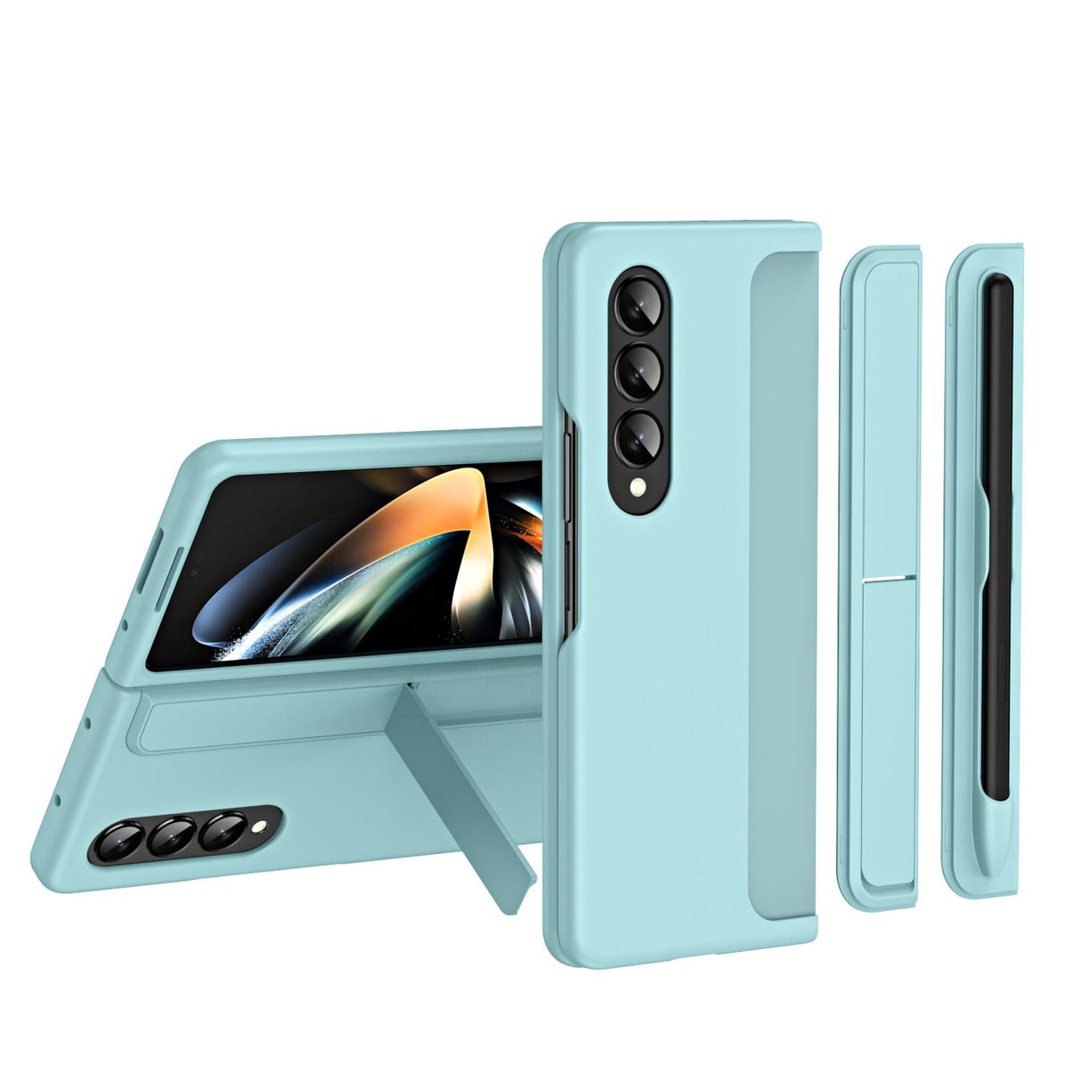For Samsung Galaxy Z Fold4 5G Detachable Pen & Phone Case - 2 In 1 - Ice Blue