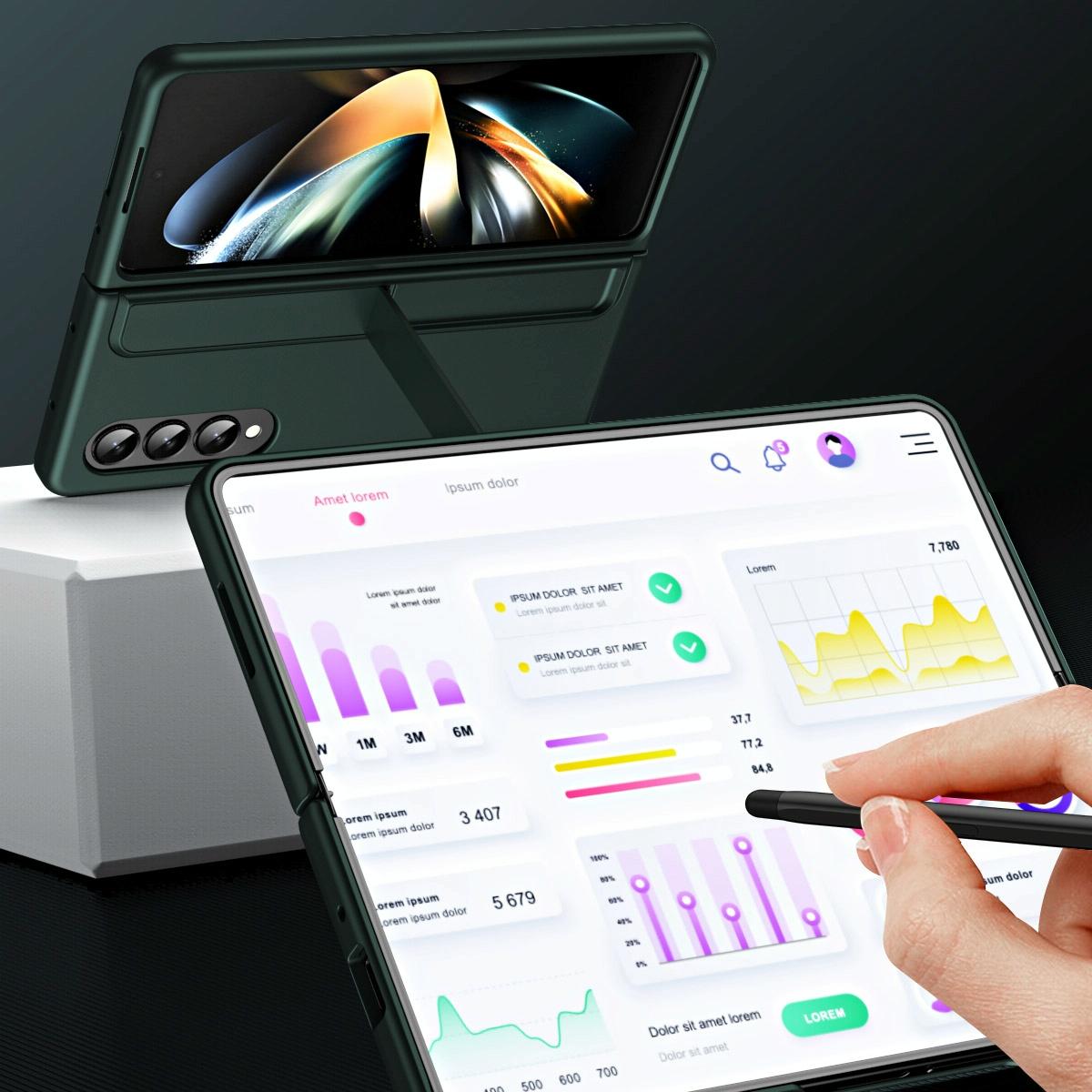 For Samsung Galaxy Z Fold4 5G Detachable Pen & Phone Case - 2 In 1 - Ice Blue