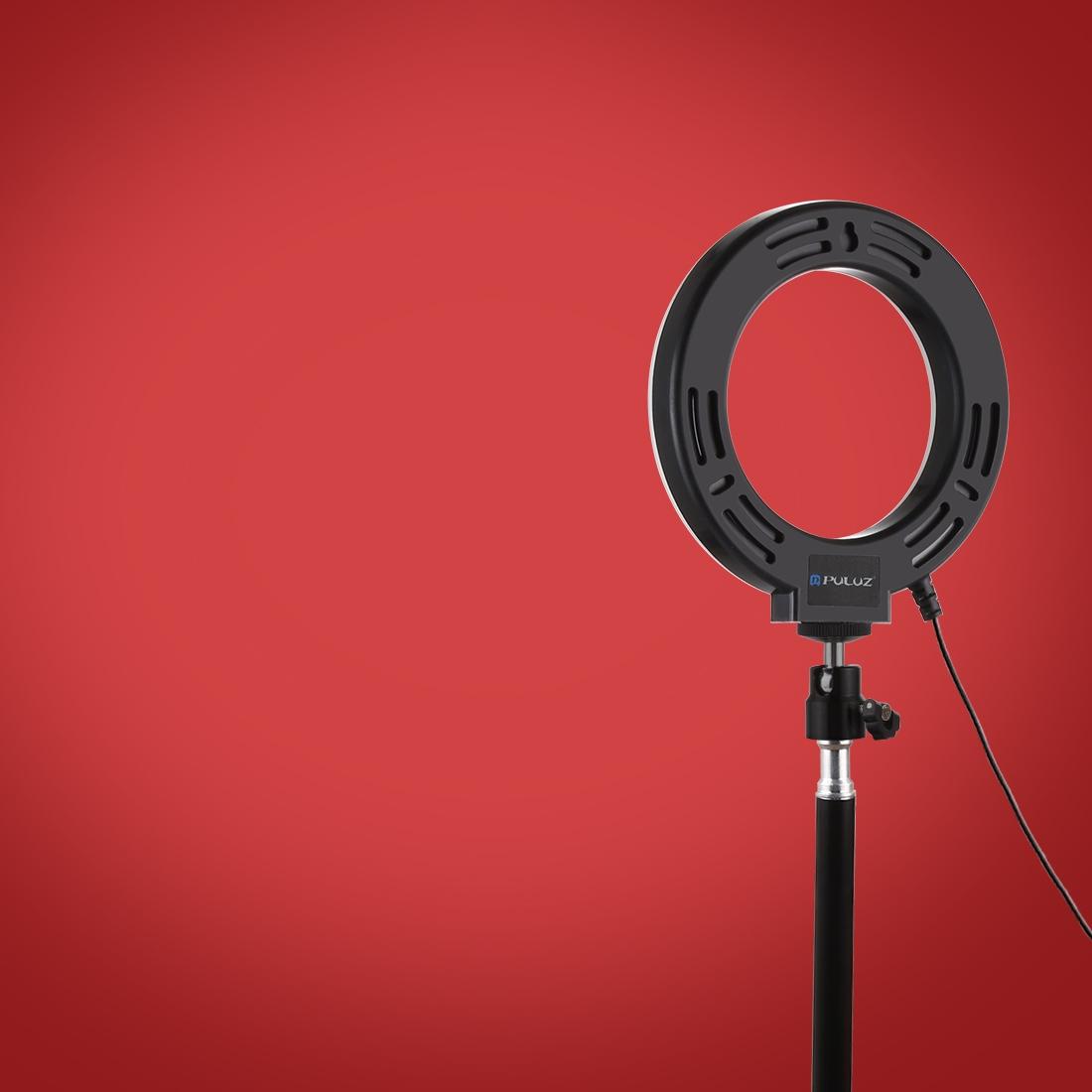 10 Mode Usb Led Ring Light with Tripod and Ball Head - 6.2 Inch Diameter - Pink