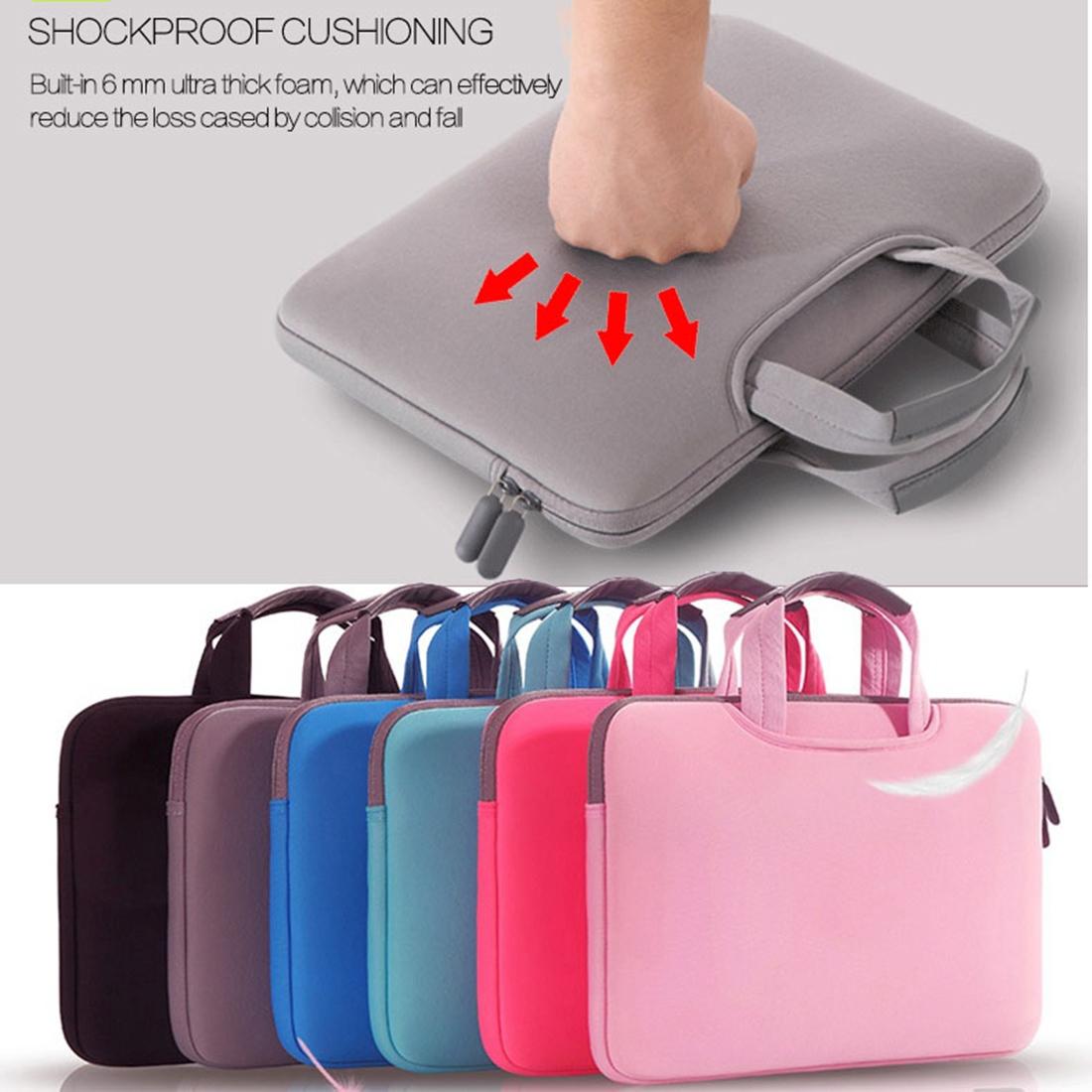 Portable Air Permeable Handheld Sleeve for Macbook Air / Pro and Laptops - 38x27.5x3.5cm 15.4 Inch - Pink
