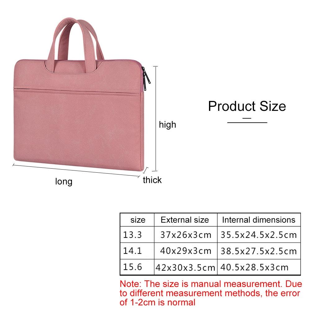 Waterproof Portable One-shoulder Handbag for 15.6 Laptops with Hidden Zipper and Suitcase Belt - Pink
