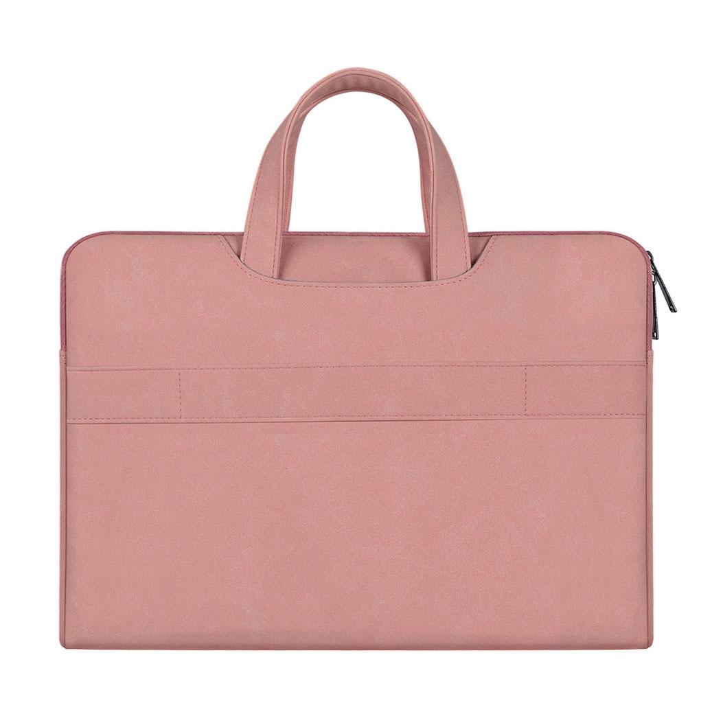 Waterproof Portable One-shoulder Handbag for 15.6 Laptops with Hidden Zipper and Suitcase Belt - Pink