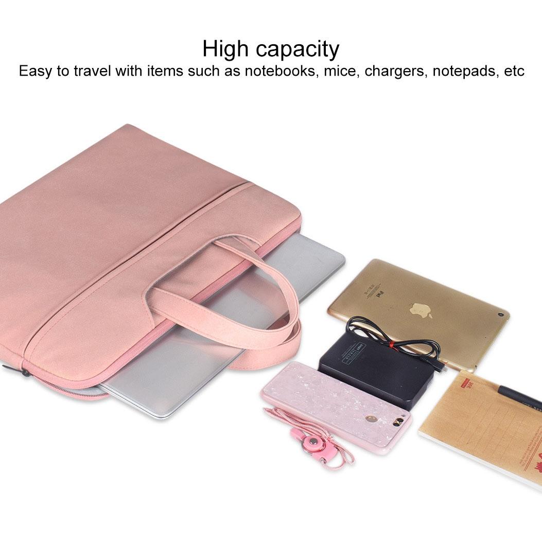 Waterproof Portable One-shoulder Handbag for 15.6 Laptops with Hidden Zipper and Suitcase Belt - Pink