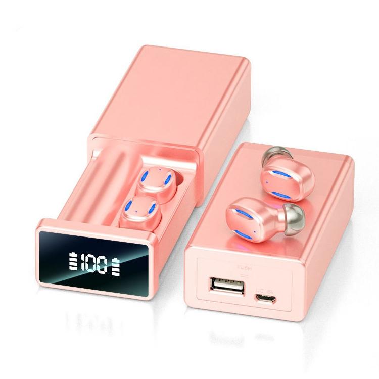 Wireless Bluetooth Earphones with Magnetic Charging Box - Pink