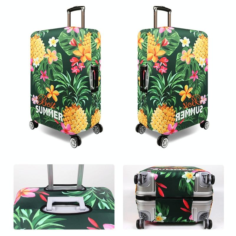 Stretchy Luggage Dust Cover - Durable & Protective - Size l - Sword Leaf Forest - Xl