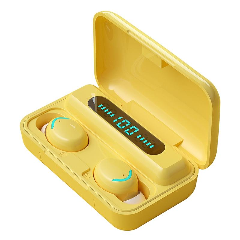 Macaron Series Bluetooth Earphones with Breathing Light & Noise Reduction - Pink