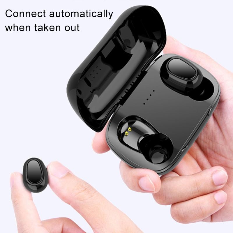 Wireless Bluetooth Earphones with 9d Sound and Charging Box - Pink