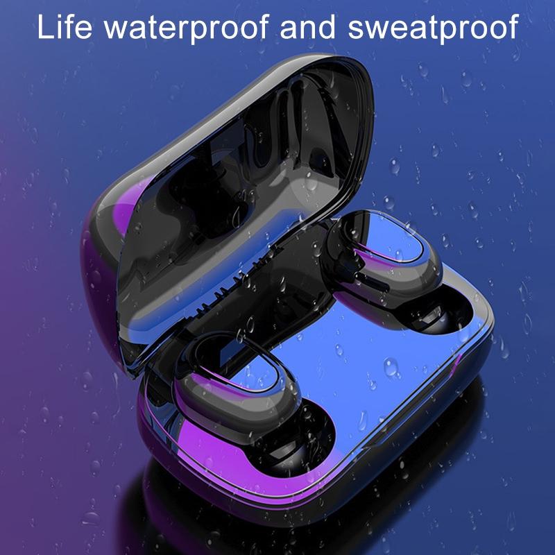 Wireless Bluetooth Earphones with 9d Sound and Charging Box - Pink