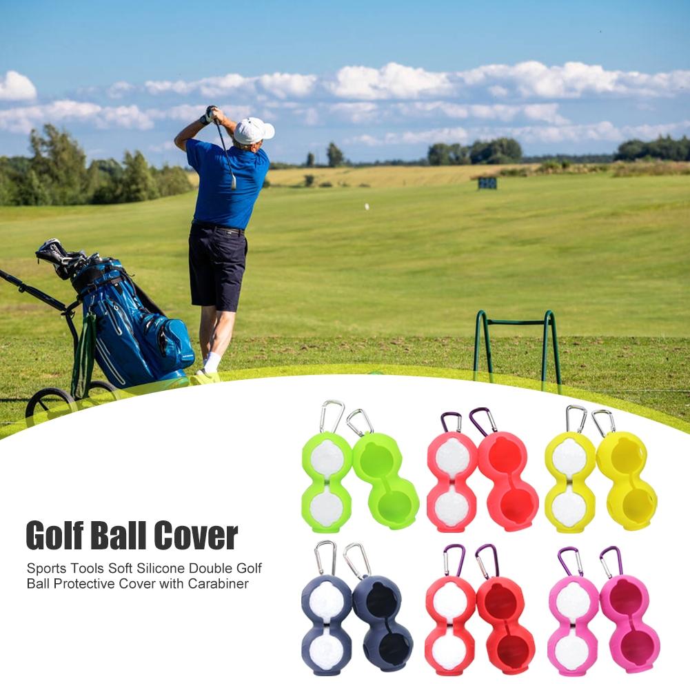 2-pack Golf Silicone Double-ball Protection Sleeves - Pink