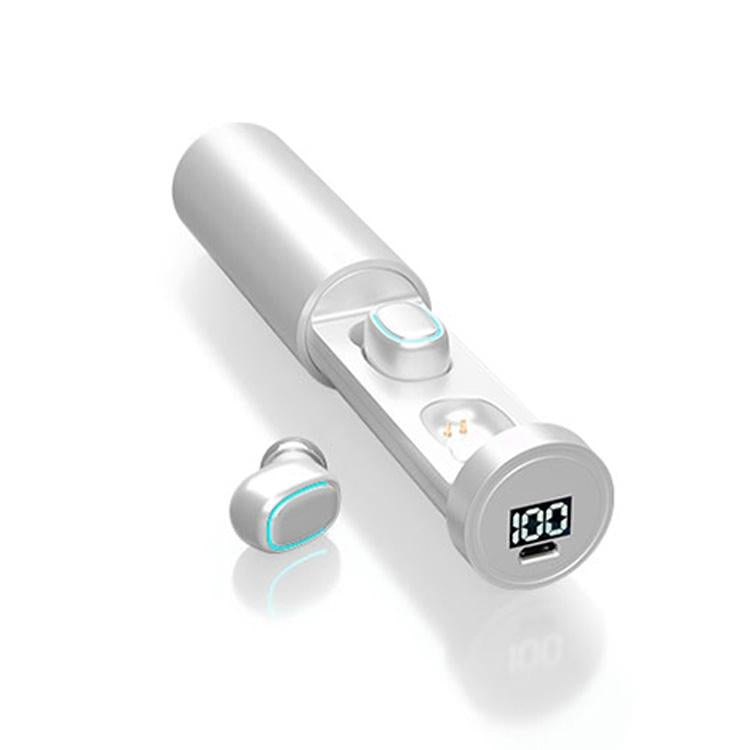 True Wireless Bluetooth Earphones with Digital Display and Charging Box - Pink