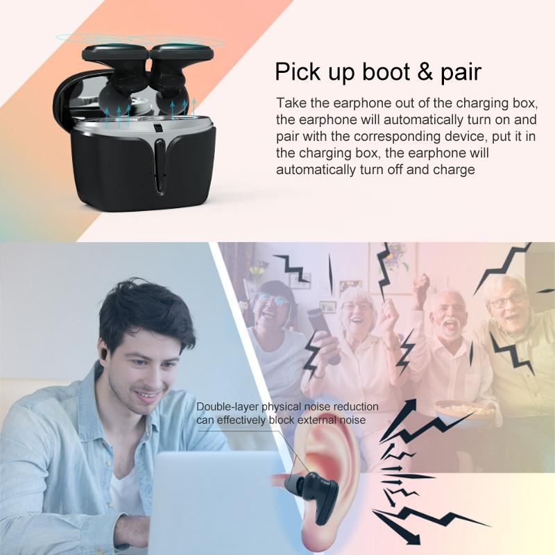 Waterproof True Wireless Bluetooth Earphones - Sports 5.0 - Pink