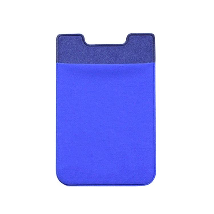 Lycra Phone Card Holder Stretch Back Sticker Wallet For Cards Bus Pass Bank Fits Most Phones - Deep Blue