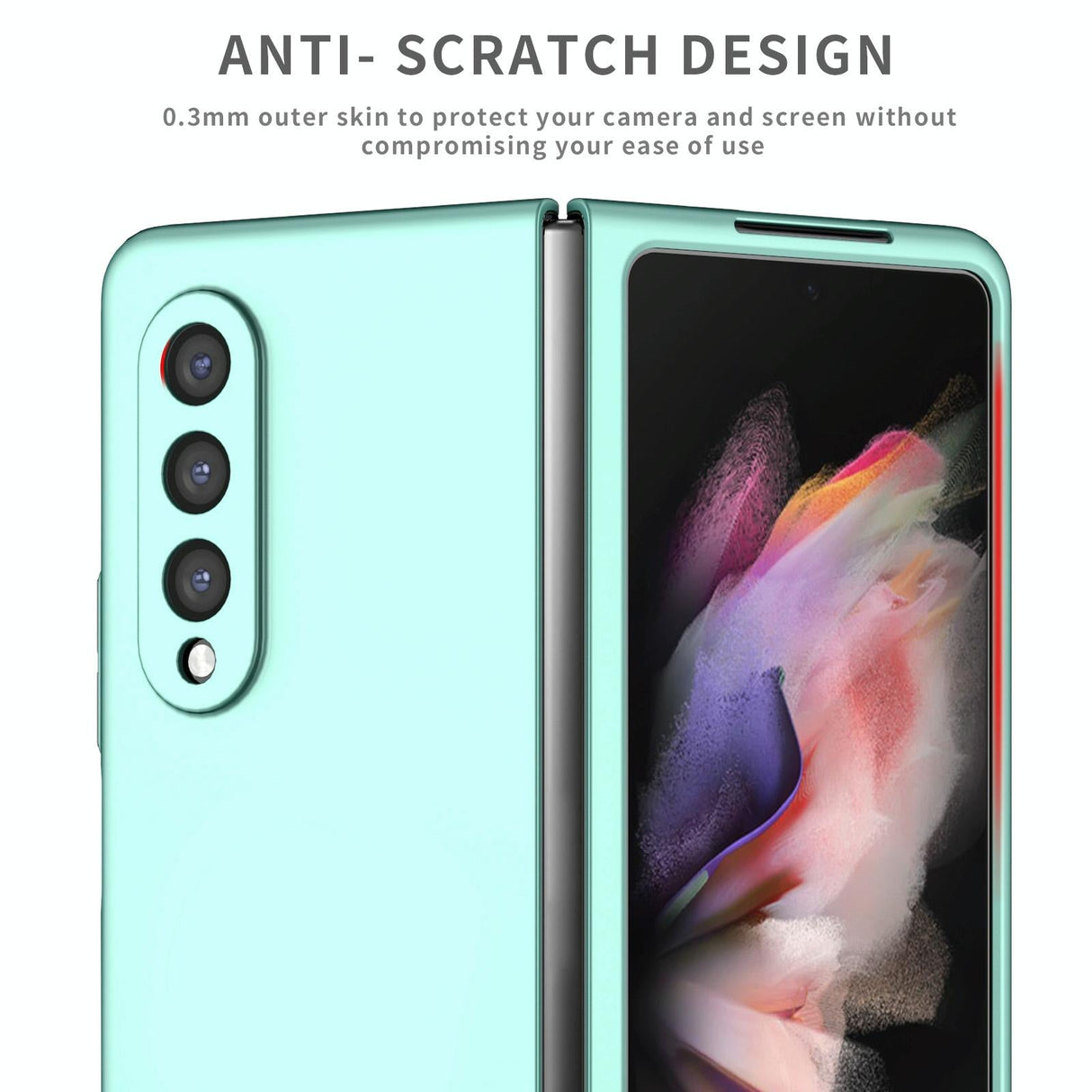 For Samsung Galaxy z Fold4 5G Foldable Armor Phone Case - Compact and Durable - Sky Blue