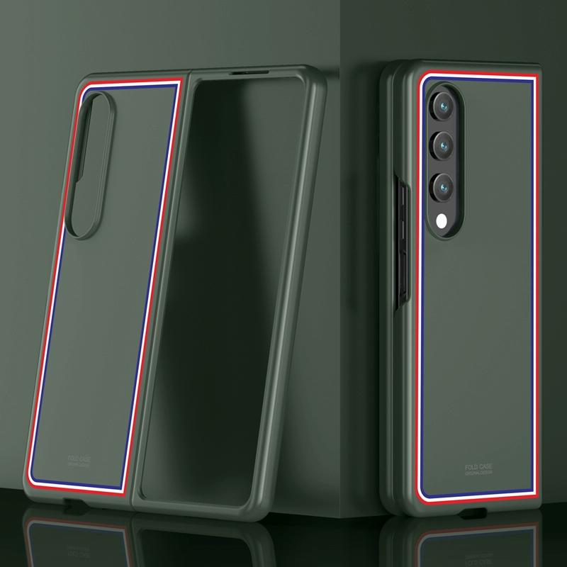 For Samsung Galaxy Z Fold4 5G Frosted Skin Case - Slim & Stylish - Checkered Green