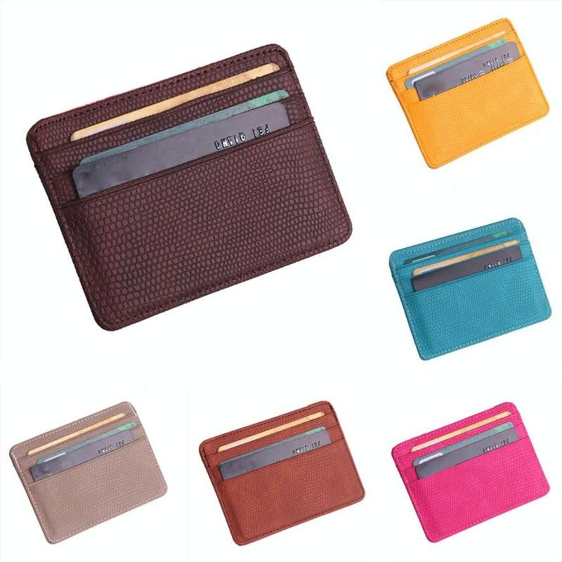 Lizard Pattern Pu Leather Card Holder Compact Bank Card Set - Pink