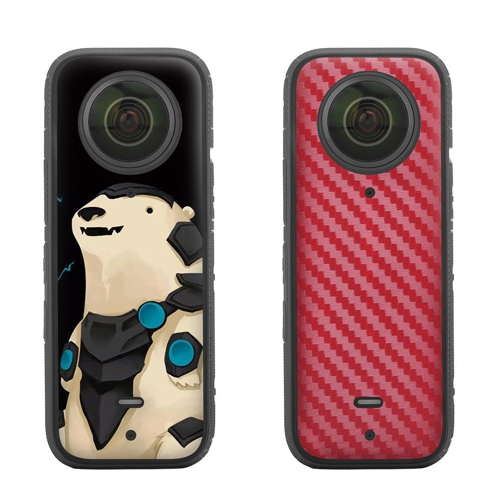 Protective Film Stickers for Dji Insta360 X3 Panoramic Camera - Hip -Hop + Carbon Pattern Black