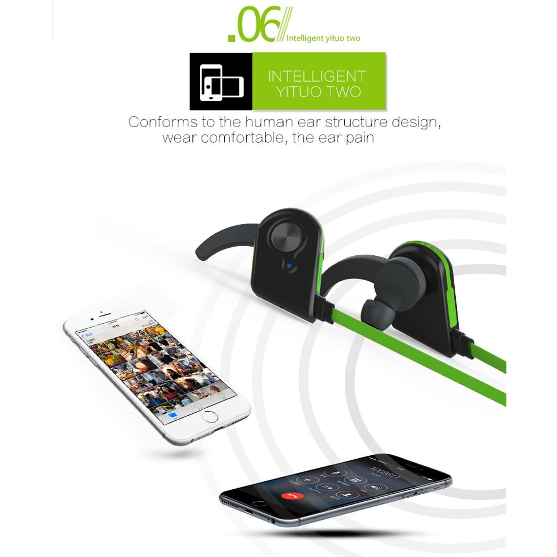 Wireless Bluetooth In-ear Headset with Magnetic Switch & Indicator Light - Green