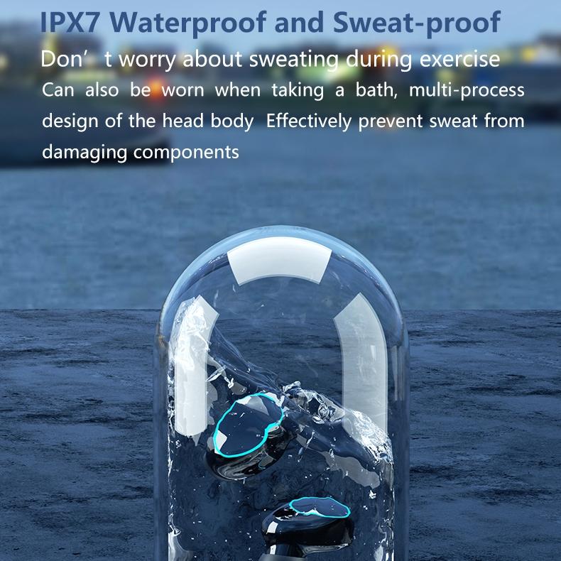 Wireless Bluetooth 5.0 Earphones with Digital Display and Charging Box - Green