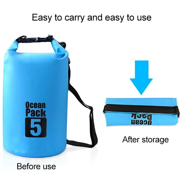 Waterproof Single Shoulder Bag Dry Sack 15L Capacity - Green