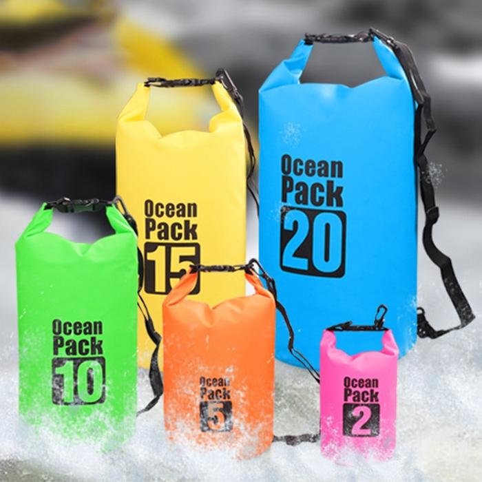 Waterproof Single Shoulder Bag Dry Sack 15L Capacity - Green