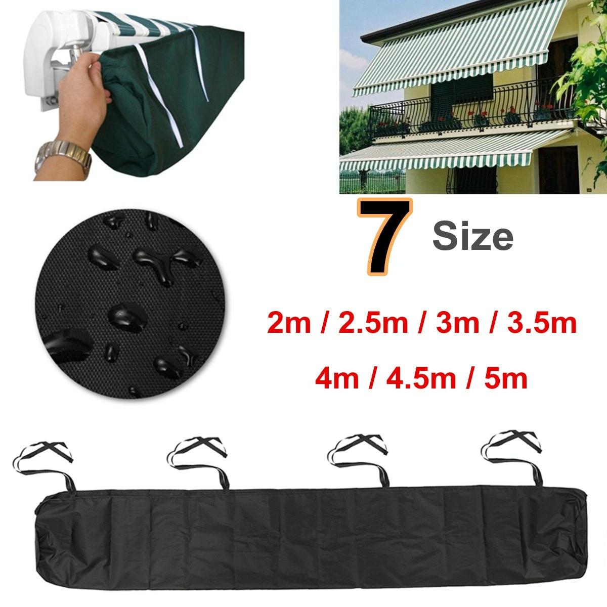 Waterproof Retractable Roller Blind Awning Cover - 4.5m Length Dustproof Protection - Green