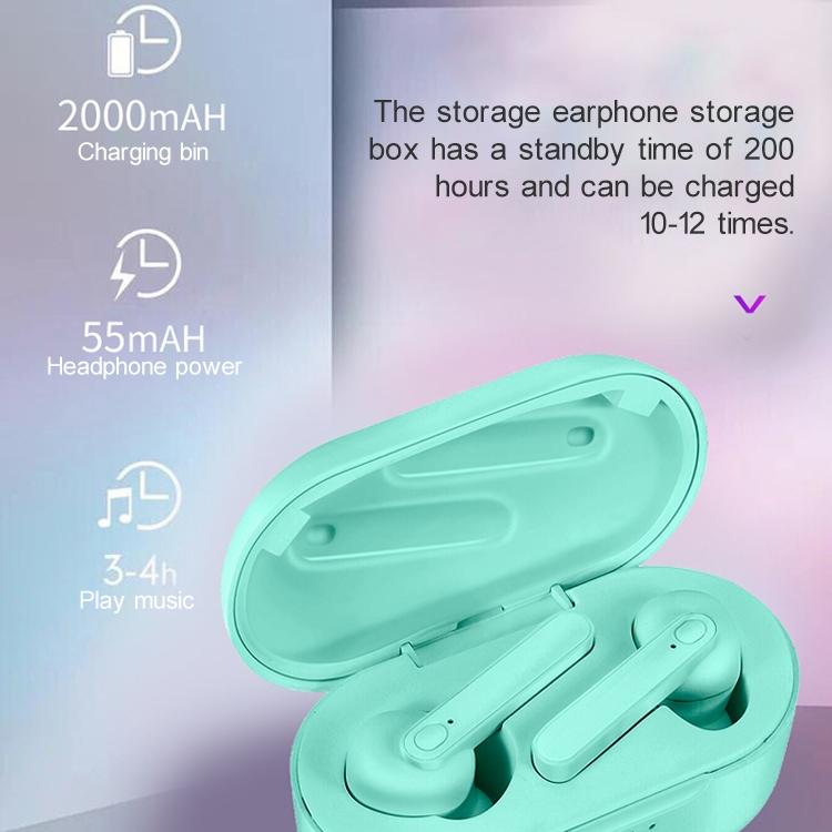 Waterproof Bluetooth Earphones with Magnetic Charging Box - 5.0 - Green