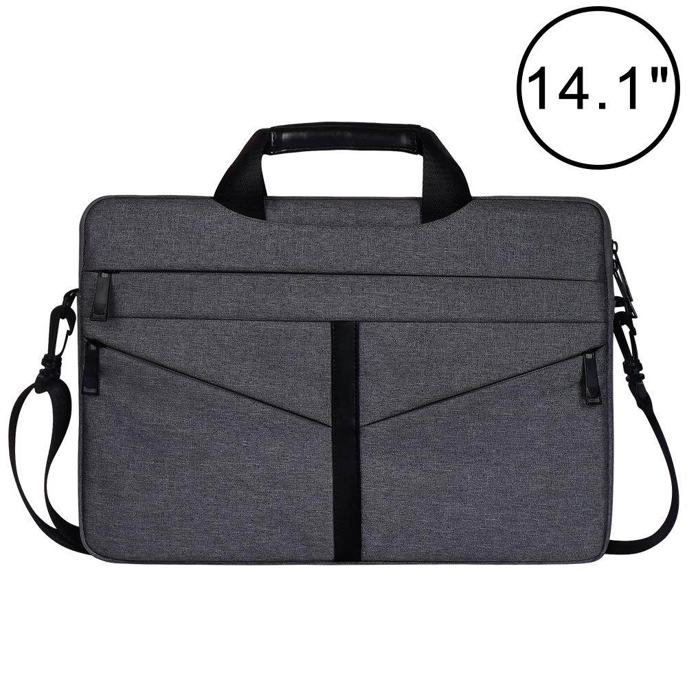 Stylish Zipper Laptop Bag with Shoulder Strap - Durable & Breathable - Dark Gray