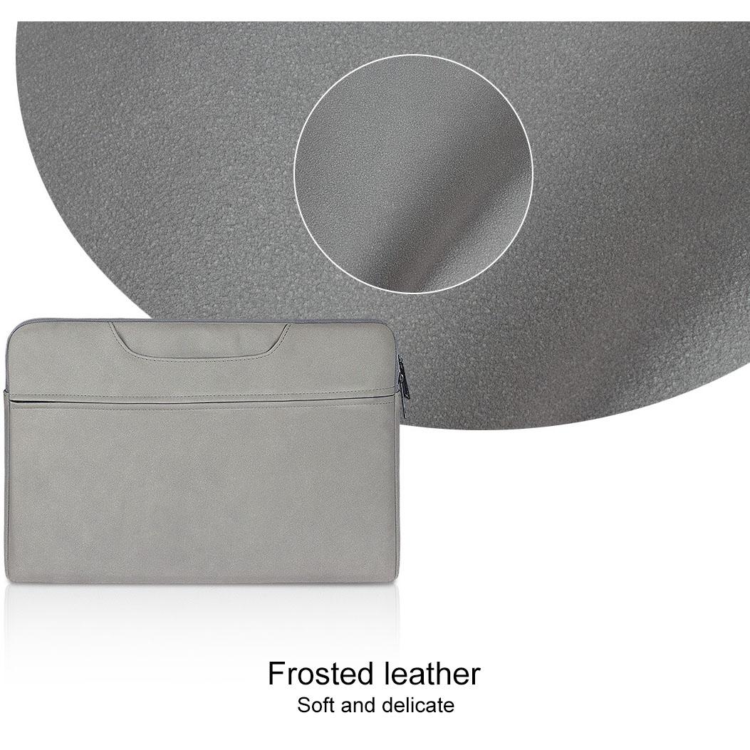 Waterproof Portable One-shoulder Handbag for 14.1 Laptops with Hidden Zipper and Suitcase Belt - Dark Gray