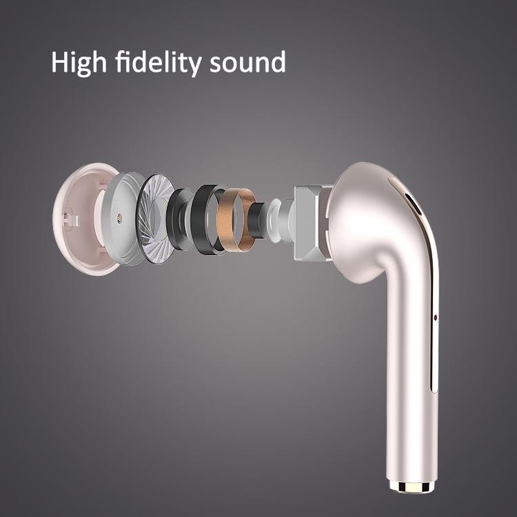 Wireless Binaural Bluetooth Earphones with Charging Box - J18 - Rose Gold