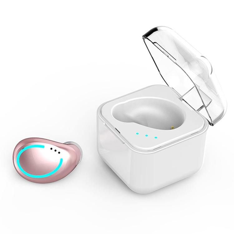 Mini Wireless Bluetooth Earphone with Charging Box - M-b8 - Rose Gold