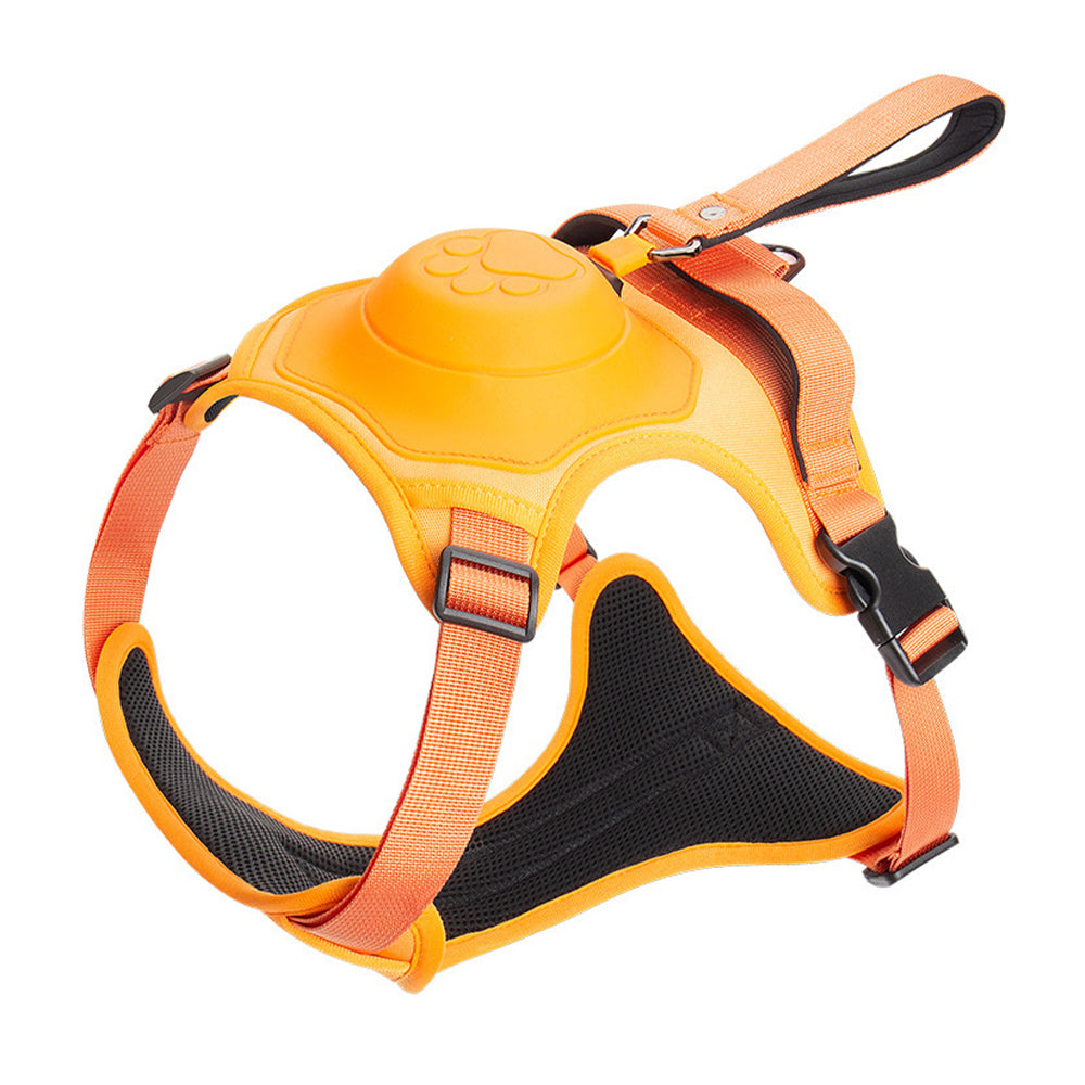 Vibe Geeks Ultimate 2-in-1 Reflective No-pull Dog Harness with Retractable Leash and Control Handle - Black - M