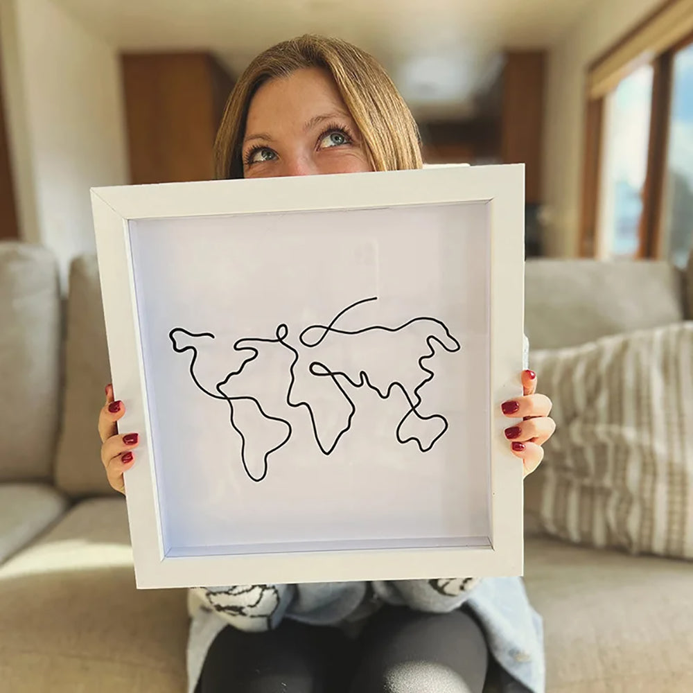 Vibe Geeks Adventure Archive Box Wood Frame Travel Tickets Keepsakes Storage Frame - Wood - Medium