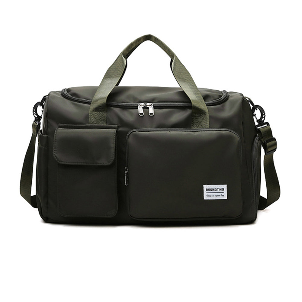 Vibe Geeks Waterproof and Lightweight Zipper Sports Gym Bag with Shoe Compartment - Black