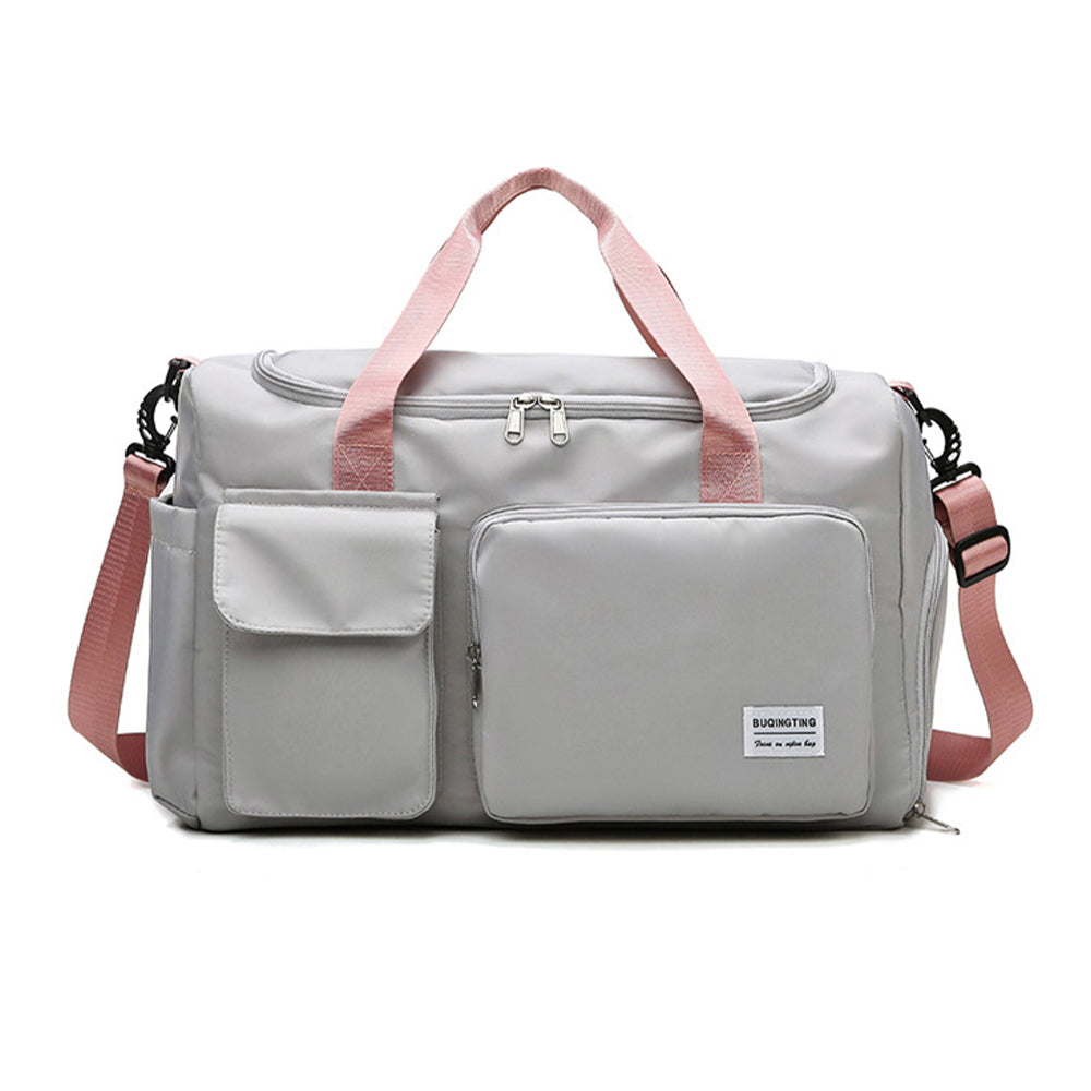 Vibe Geeks Waterproof and Lightweight Zipper Sports Gym Bag with Shoe Compartment - Blue