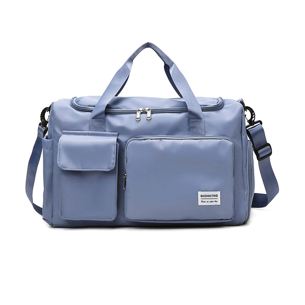 Vibe Geeks Waterproof and Lightweight Zipper Sports Gym Bag with Shoe Compartment - Sky Blue