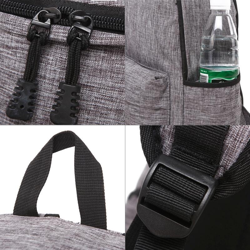 Multi-function Canvas Laptop Backpack - Fits 15.6 Macbook Samsung Sony Dell Alienware Chuwi Asus Hp - 42x29x13cm - Grey