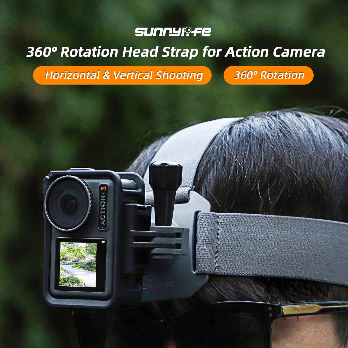 Adjustable 360 Degree Head Strap for Action Cameras - Grey